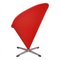 Silla Cone de tela Tonus roja de Verner Panton para Fritz Hansen, años 20, Imagen 4