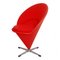 Roter Tonus Cone Chair von Verner Panton für Fritz Hansen, 1920er 2