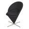 Black Kvadrat Fabric Cone Chair by Verner Panton for Vitra, 1920s 2