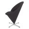 Black Fabric Cone Chair by Verner Panton for Fritz Hansen, Image 3