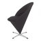 Chaise Cone en Tissu Noir par Verner Panton pour Fritz Hansen 3