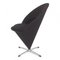 Silla Cone de tela negra de Verner Panton para Fritz Hansen, Imagen 3