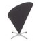 Silla Cone de tela negra de Verner Panton para Fritz Hansen, Imagen 4