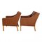 Model 2207 Brown Leather Armchairs by Børge Mogensen for Fredericia, Set of 2 3