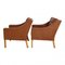 Model 2207 Brown Leather Armchairs by Børge Mogensen for Fredericia, Set of 2, Image 3