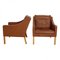 Model 2207 Brown Leather Armchairs by Børge Mogensen for Fredericia, Set of 2 2