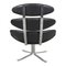 Black Leather Corona Armchair by Poul M. Volther, 2000s 3