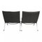 PK-22 Chairs in Black Leather by Poul Kjærholm for Fritz Hansen, 1990s, Set of 2 3