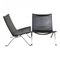PK-22 Chairs in Black Leather by Poul Kjærholm for Fritz Hansen, 1990s, Set of 2 2