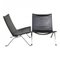 Set of PK-22 Chairs in Black Leather by Poul Kjærholm for Fritz Hansen, 1990s 2