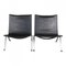 Set of PK-22 Chairs in Black Leather by Poul Kjærholm for Fritz Hansen, 1990s 1