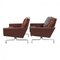 Brown Patinated Leather Pk-31/1 Armchairs by Poul Kjærholm for E. Kold Christensen, 1970s, Set of 2 3