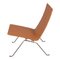 Poltrona PK-22 in pelle color cognac di Poul Kjærholm per Fritz Hansen, Immagine 3