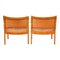 Premiere-69 Armchairs in Oak and Natural Core Leather by Per-Olof Scotte for Ikea, 1970s, Set of 2 3