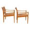 Premiere-69 Armchairs in Oak and Natural Core Leather by Per-Olof Scotte for Ikea, 1970s, Set of 2, Image 2