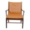 Colonial Stuhl aus cognacfarbenem Anilinleder von Ole Wanscher 1