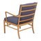 Colonial Chair aus blauem Stoff von Ole Wanscher 3
