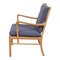 Colonial Chair aus blauem Stoff von Ole Wanscher 2