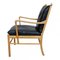 Colonial Chair in Oak and Black Leather by Ole Wanscher, 2000s 2