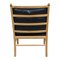 Colonial Chair in Oak and Black Leather by Ole Wanscher, 2000s 3