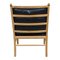 Colonial Stuhl aus Eiche und schwarzem Leder von Ole Wanscher, 2000er 3