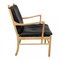 Colonial Chair in Oak and Black Classic Leather by Ole Wanscher, 1990s 4