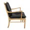 Colonial Chair in Oak and Black Classic Leather by Ole Wanscher, 1990s, Image 4