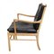 Colonial Chair in Oak and Black Aniline Leather by Ole Wanscher, 1940s, Image 5
