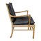 Colonial Chair in Oak and Black Aniline Leather by Ole Wanscher, 1940s 4