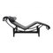 Black Leather LC-4 Lounge Chair by Le Corbusier for Cassina 1