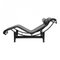 Black Leather LC-4 Lounge Chair by Le Corbusier for Cassina 3