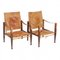 Safari Chairs in Patinated Natural Leather by Kaare Klint, Set of 2 3