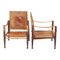 Safari Chairs in Patinated Natural Leather by Kaare Klint, Set of 2, Image 2