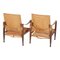 Safari Chairs in Patinated Natural Leather by Kaare Klint, Set of 2 4