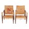 Safari Chairs in Patinated Natural Leather by Kaare Klint, Set of 2, Image 1