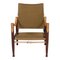 Safari Chair in Patinated Green Fabric by Kaare Klint 2