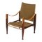 Safari Chair in Patinated Green Fabric by Kaare Klint, Image 1