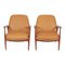 Model 401 Armchairs in Cognac Aniline Leather by Ib Kofod-Larsen for Slagelse Møbelværk, Set of 2, Image 1