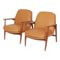 Model 401 Armchairs in Cognac Aniline Leather by Ib Kofod-Larsen for Slagelse Møbelværk, Set of 2, Image 2