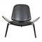 Chaise Shell en Cuir Laqué Noir par Hans J. Wegner pour Carl Hansen & Søn, 2000s 1