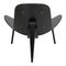 Silla Shell de cuero lacado en negro de Hans J. Wegner para Carl Hansen & Søn, década de 2000, Imagen 3