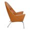 Poltrona Oculus in pelle Anilin color cognac di Hans Wegner per Carl Hansen & Søn, inizio XXI secolo, Immagine 2