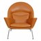 Oculus Lounge Chair in Cognac Anilin Leather by Hans Wegner for Carl Hansen & Søn, 2000s 1
