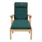 GE-290A Lounge Chair with Ottoman in Green Fabric by Hans Wegner for Getama, 1990s, Set of 2 2