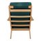 GE-290A Lounge Chair with Ottoman in Green Fabric by Hans Wegner for Getama, 1990s, Set of 2 4
