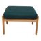 GE-290A Lounge Chair with Ottoman in Green Fabric by Hans Wegner for Getama, 1990s, Set of 2 8