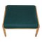 GE-290A Lounge Chair with Ottoman in Green Fabric by Hans Wegner for Getama, 1990s, Set of 2 9