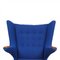 Blue Fabric and Teak Papa Bear Chair by Hans J. Wegner, 1970s 7