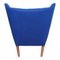 Blue Fabric and Teak Papa Bear Chair by Hans J. Wegner, 1970s 5
