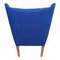 Chaise Papa Bear en Tissu Bleu et Teck par Hans J. Wegner, 1970s 5